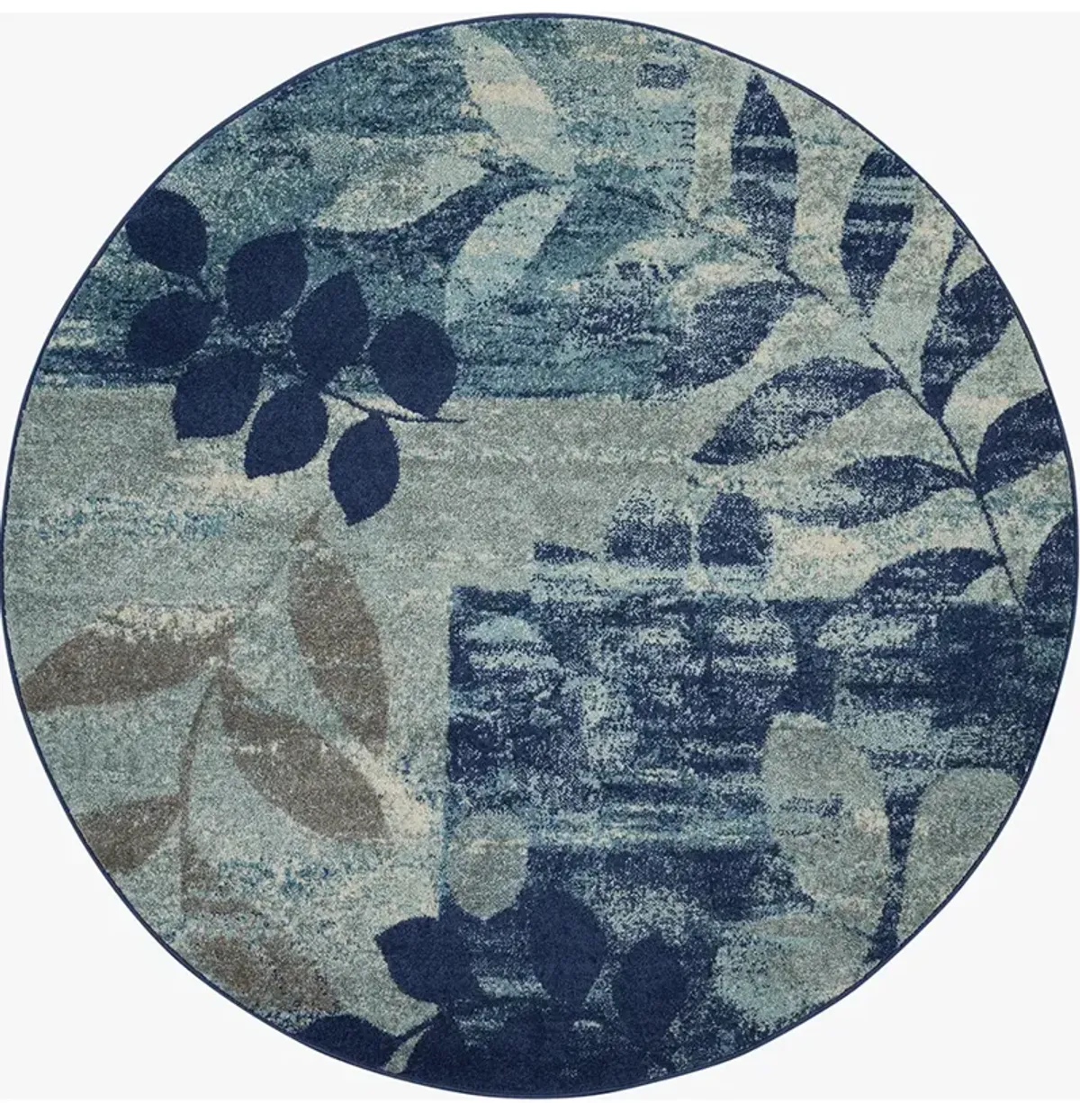Tranquil TRA01 NAVLB 5'3" x Round Rug