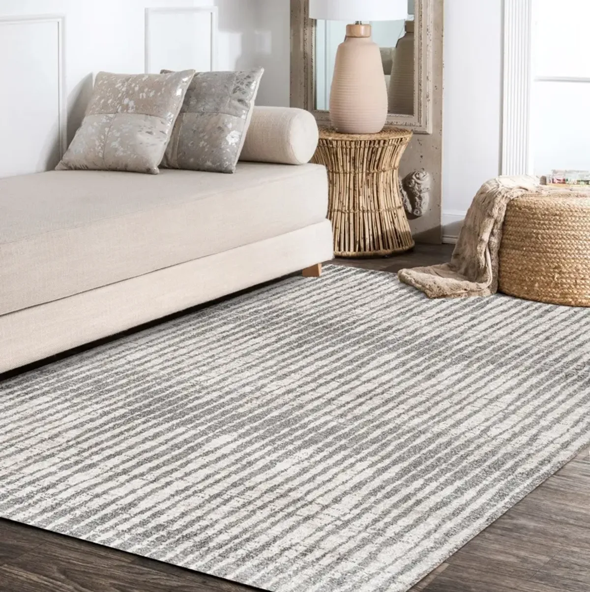 Skoura Modern Bold Stripe Area Rug