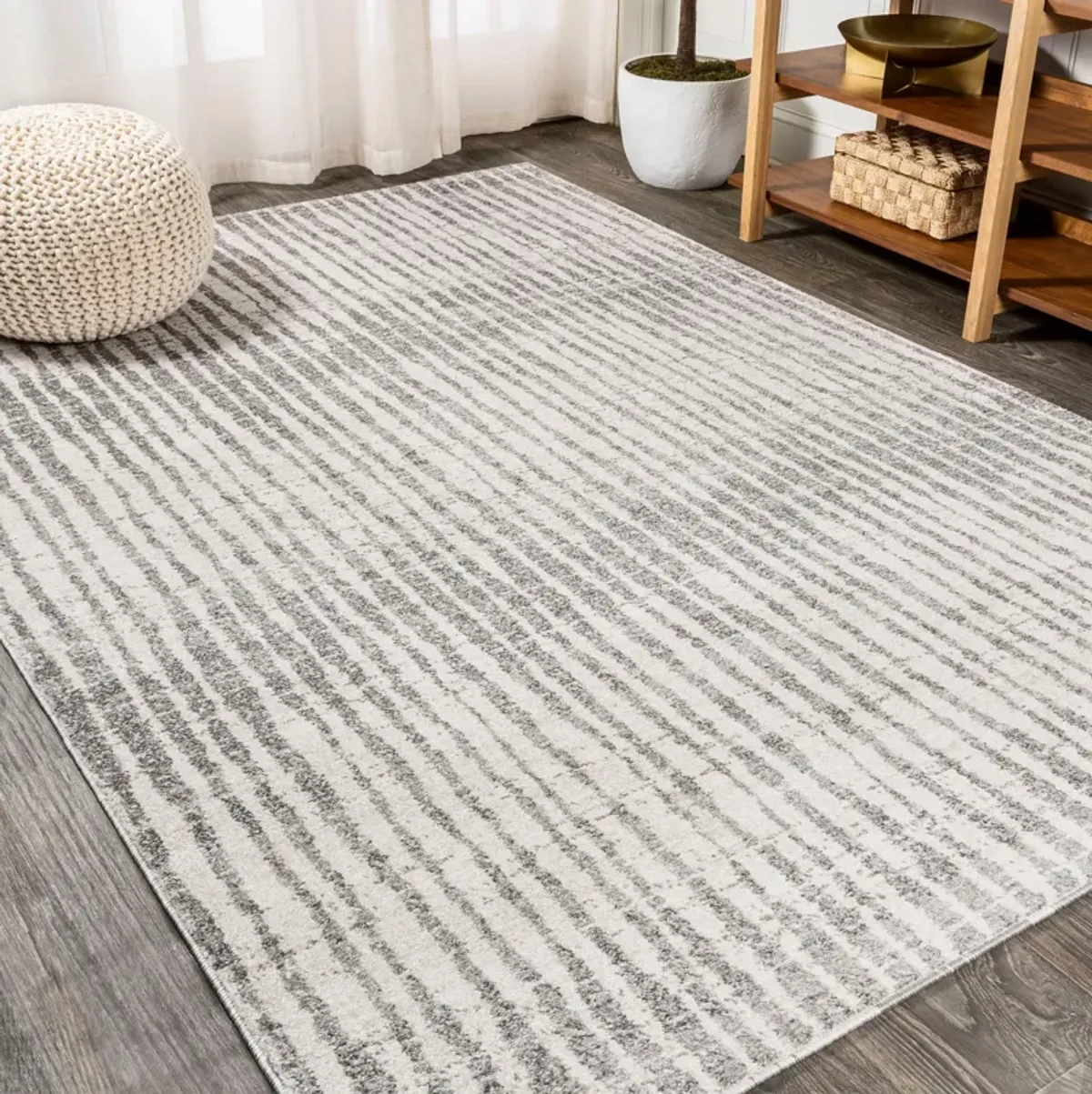 Skoura Modern Bold Stripe Area Rug