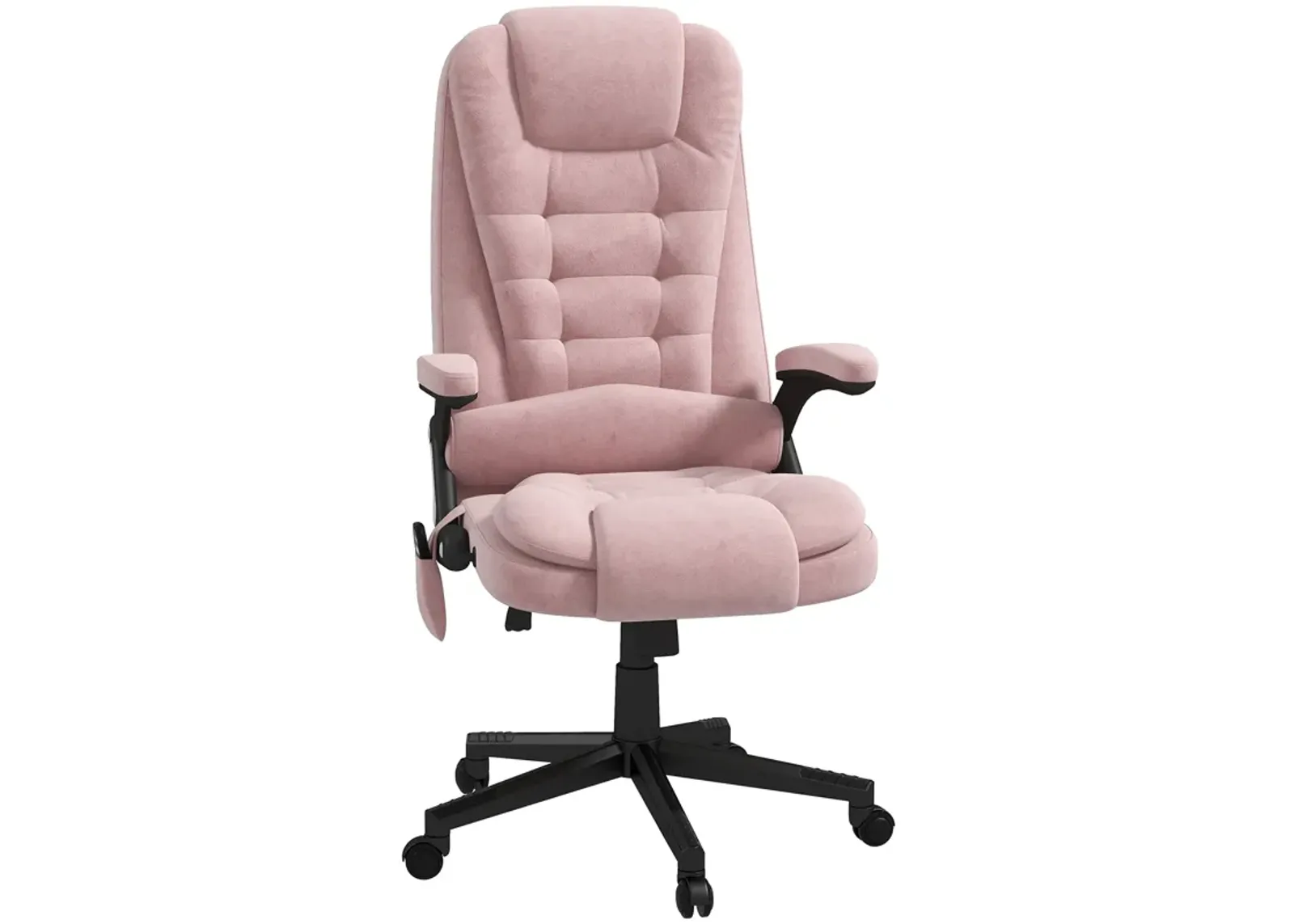 Pink 6-Point Vibrating Massage Chair: Heated, High Back, Remote