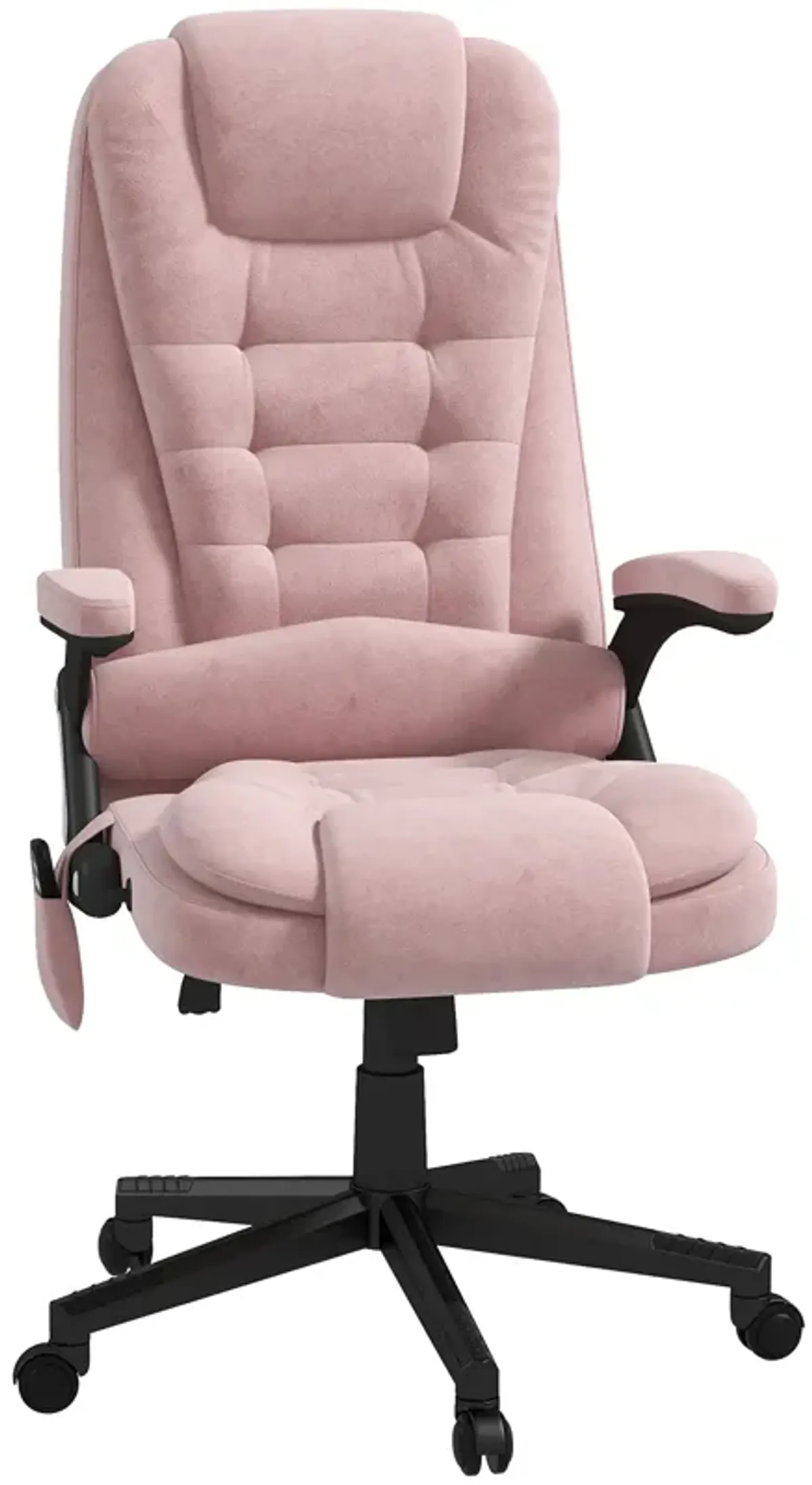 Pink 6-Point Vibrating Massage Chair: Heated, High Back, Remote