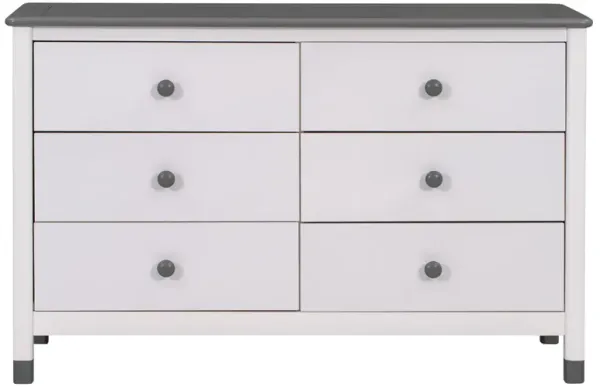 Streamdale Multi-Drawer Kid's Dresser, White+Gray