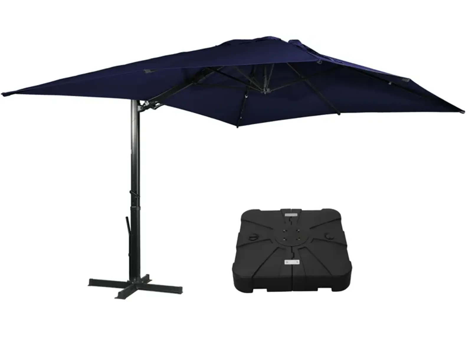 MONDAWE 10 ft. x 13 ft. Aluminum Cantilever Patio Umbrella  Garden Offset Umbrella with Base Weight Stand