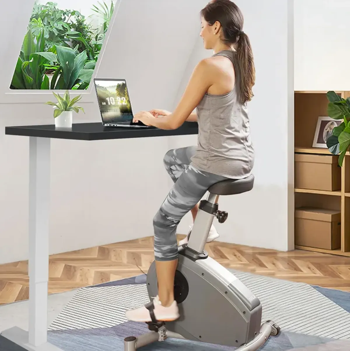 Costway 48'' Electric Sit to Stand Desk Adjustable Standing Workstation w/Control Home Office