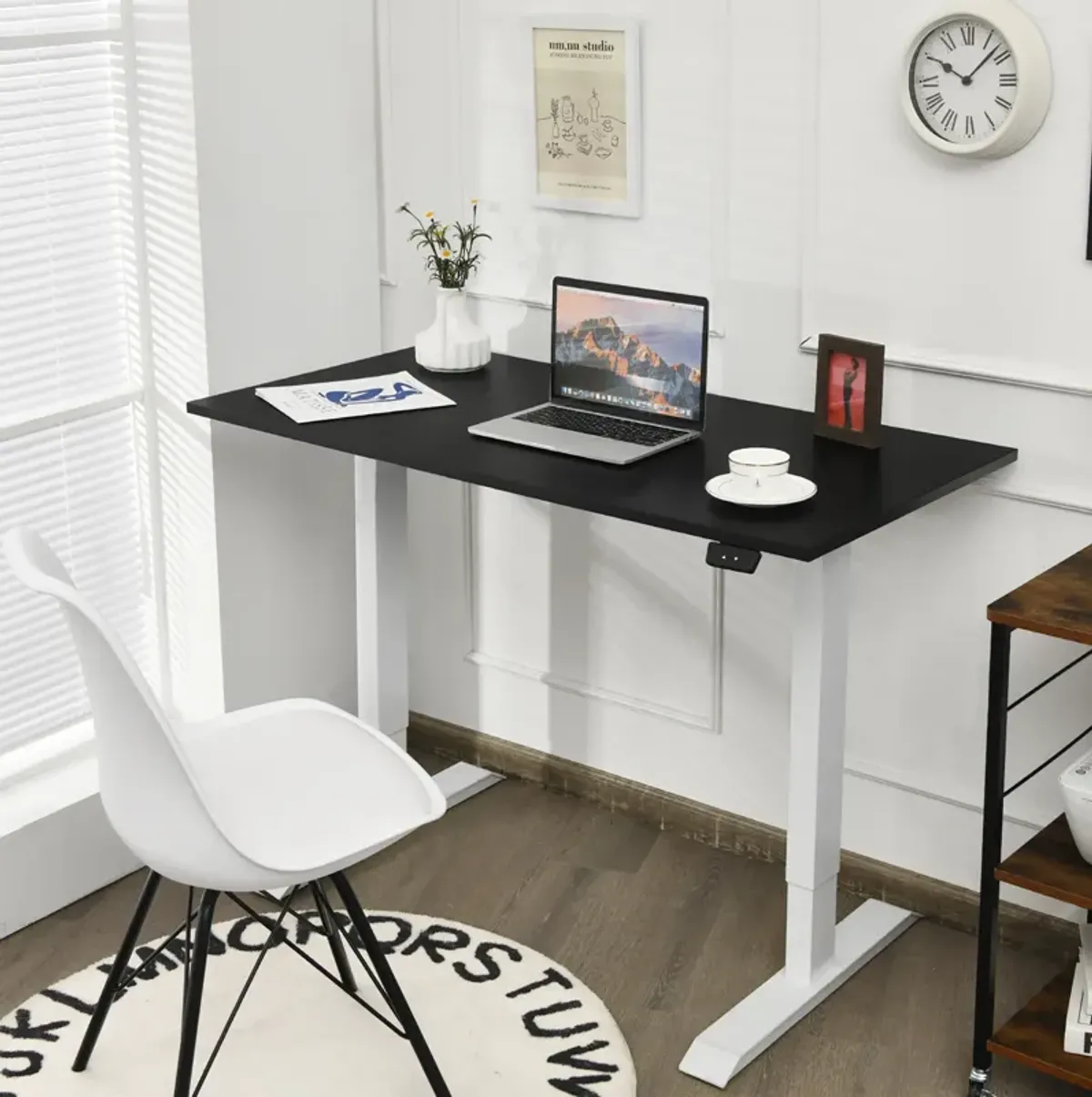 Costway 48'' Electric Sit to Stand Desk Adjustable Standing Workstation w/Control Home Office