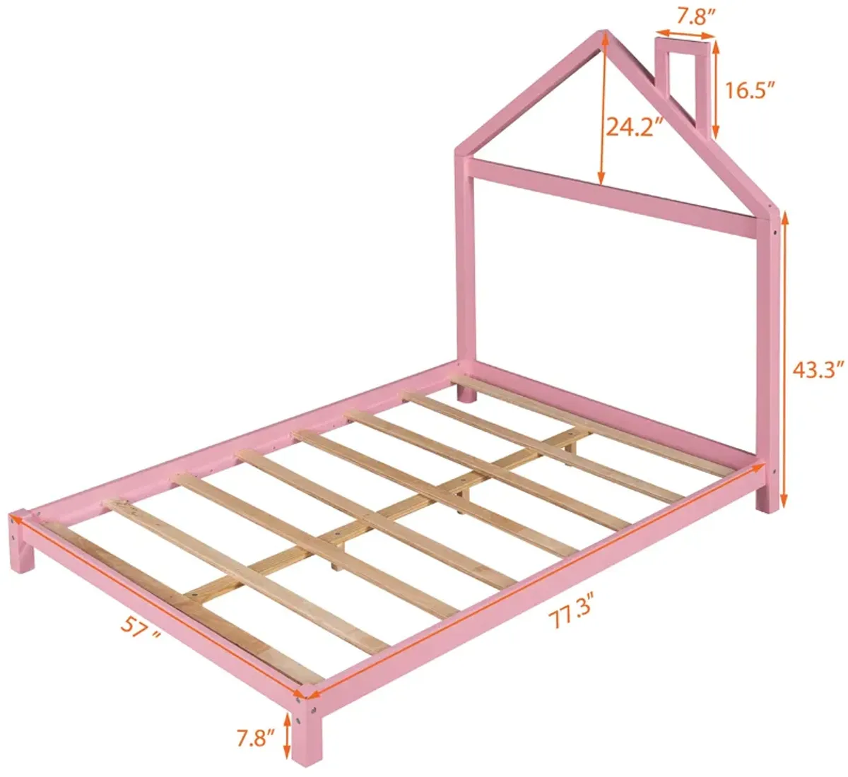 Merax Wood Platform Bed with House-shaped Headboard