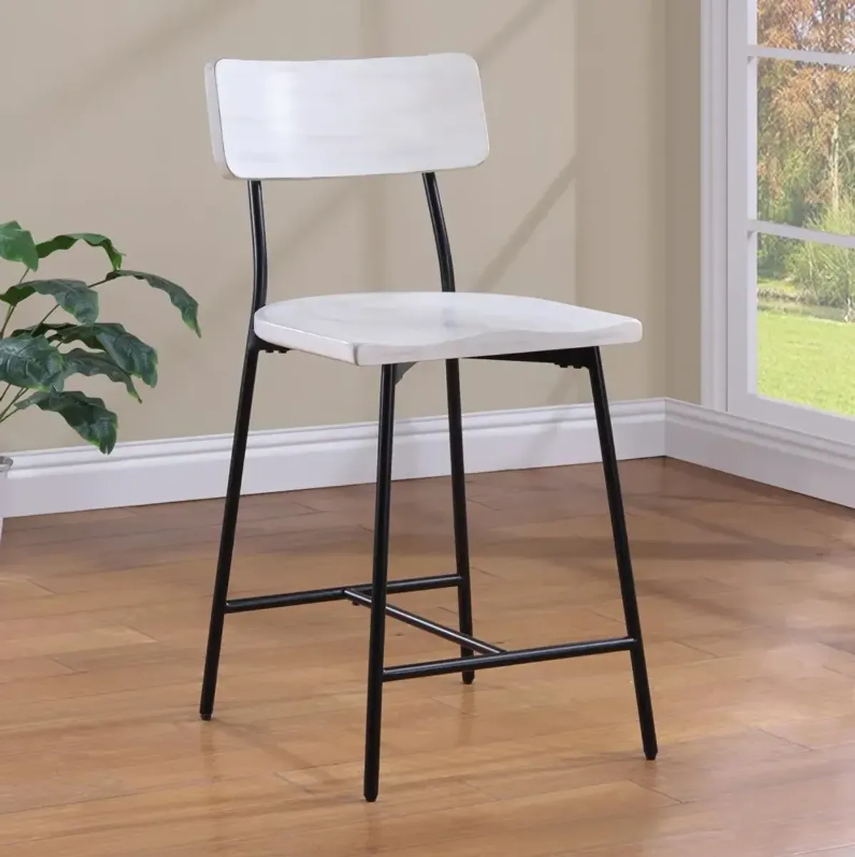 Comfort Pointe Bari Wood and Metal Modern Counter Stool