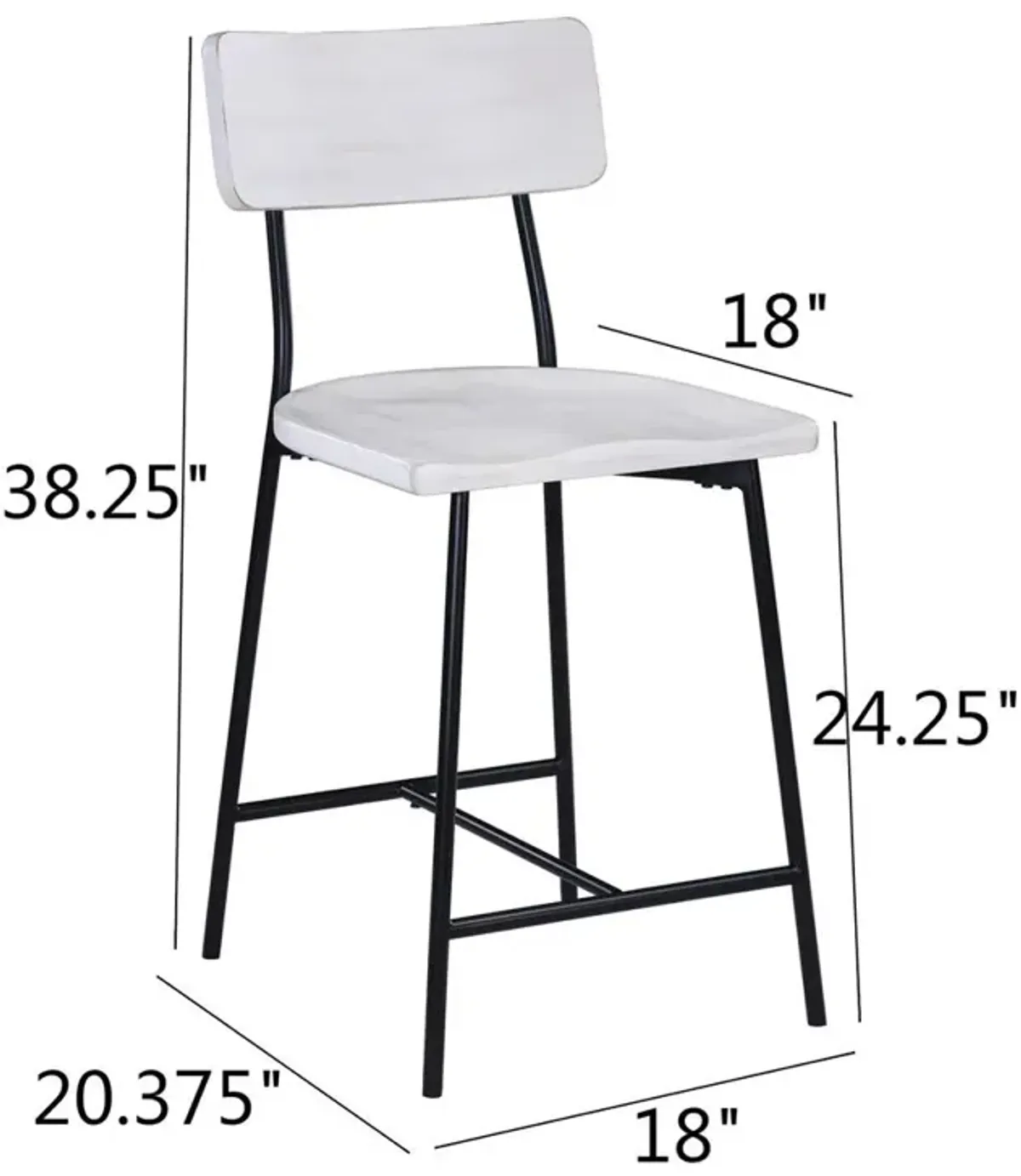 Comfort Pointe Bari Wood and Metal Modern Counter Stool