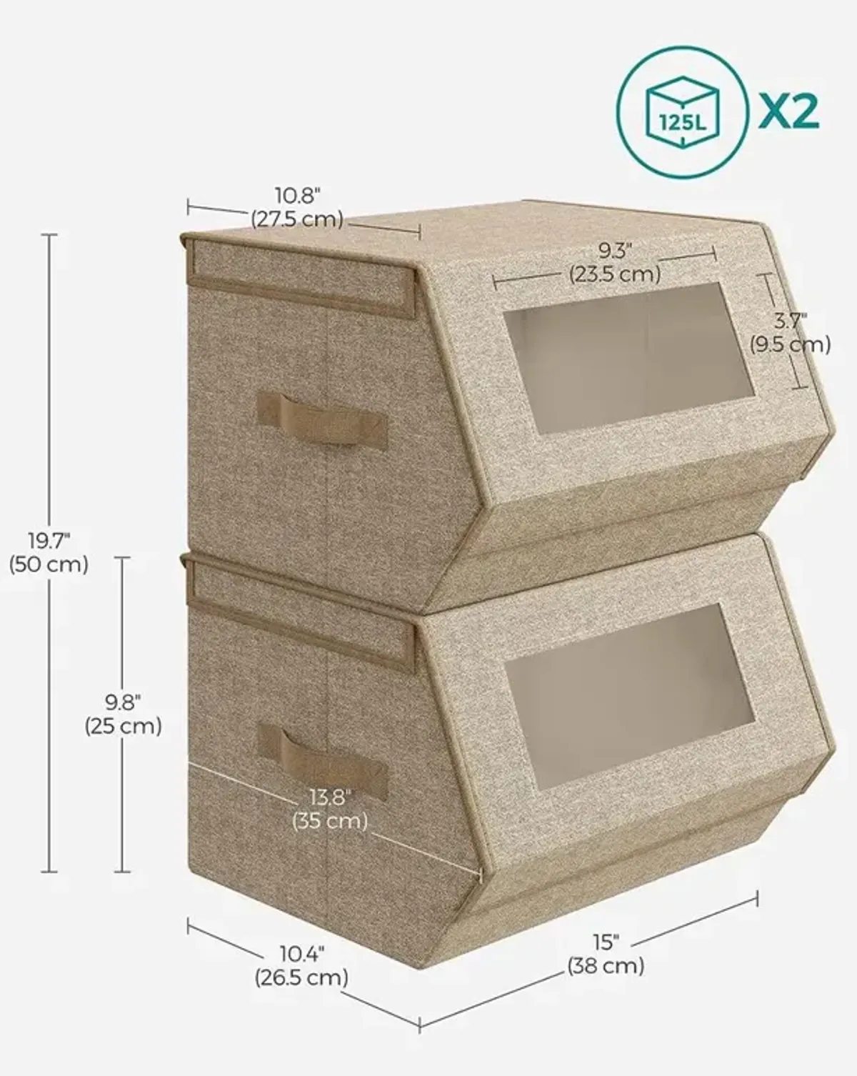 Stackable Storage Boxes – Set of 2 Convenient Organizers for Any Space