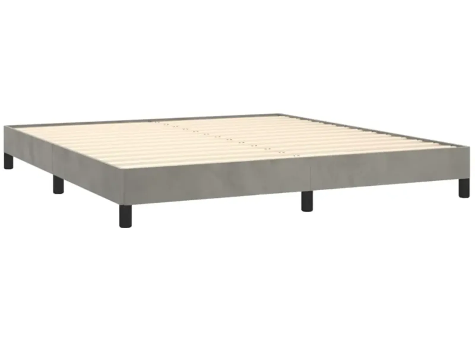 vidaXL Luxurious California King Bed Frame in Light Gray Velvet with Strong Plywood Slats and Supportive Legs