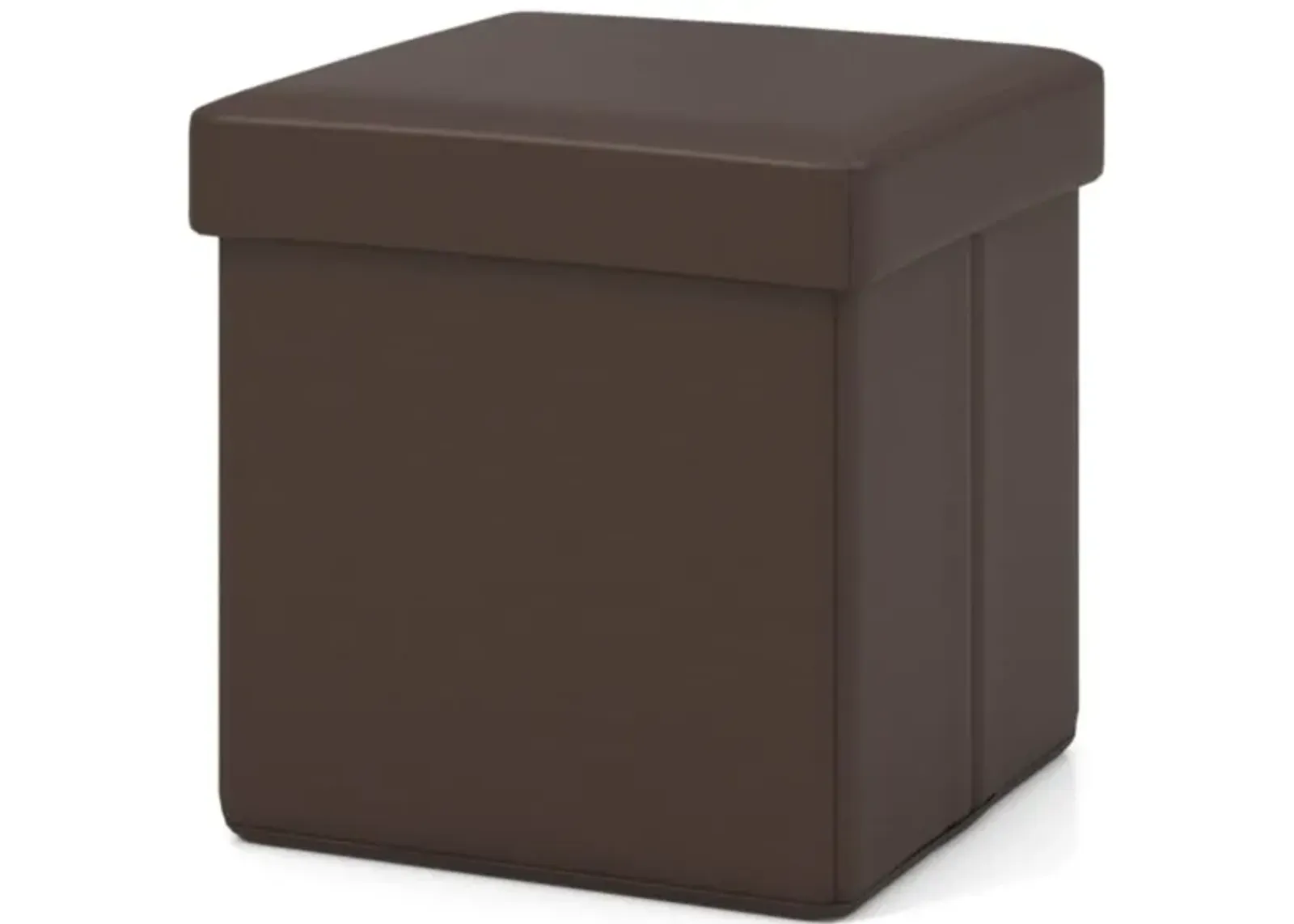 Hivvago Upholstered Square Footstool with PVC Leather Surface for Bedroom