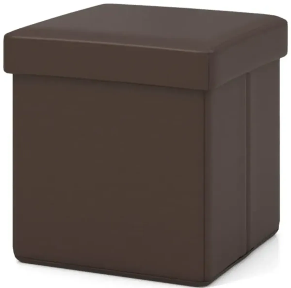 Hivvago Upholstered Square Footstool with PVC Leather Surface for Bedroom