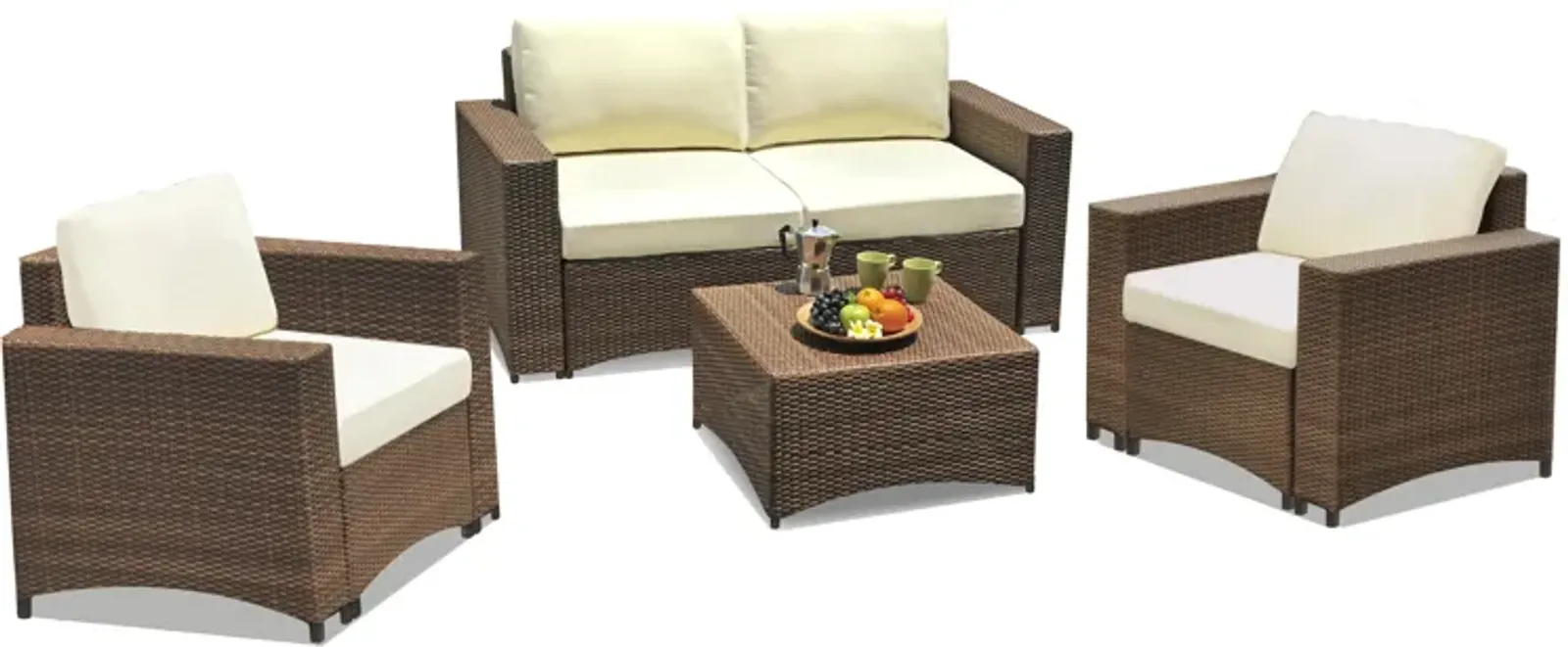 Studio Shine Collection Loveseat 2 Armchairs and coffee table conversation set