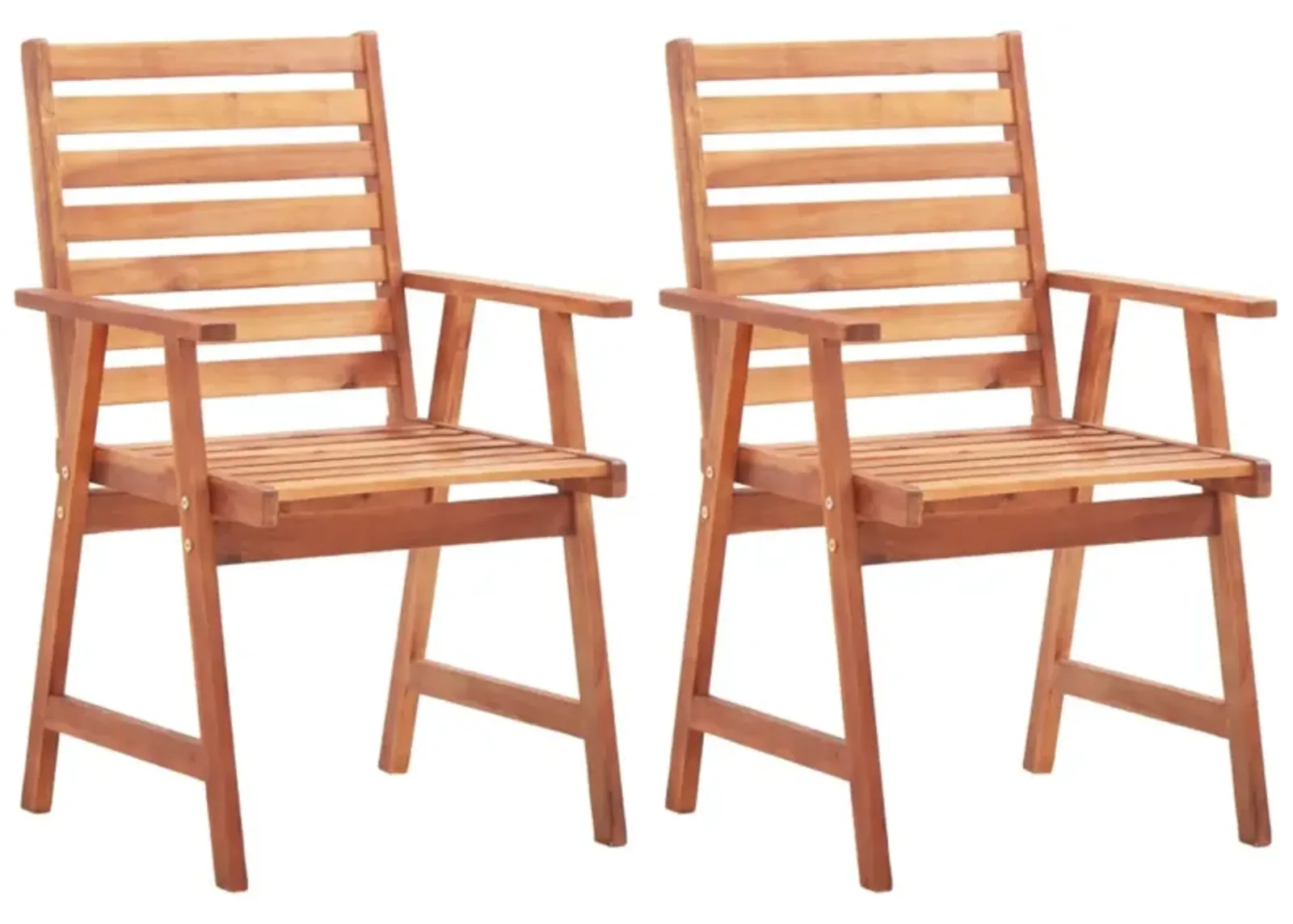 vidaXL Outdoor Dining Chairs 2 pcs Solid Acacia Wood