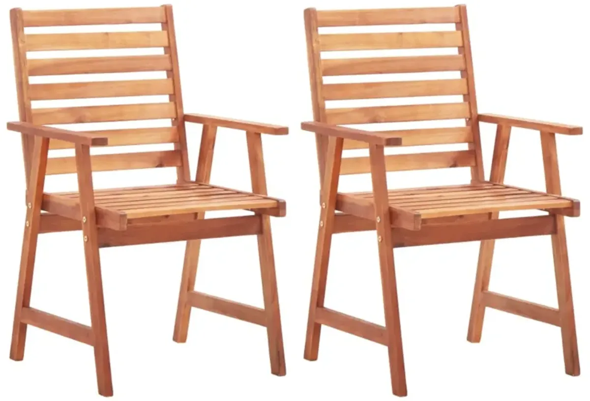 vidaXL Outdoor Dining Chairs 2 pcs Solid Acacia Wood