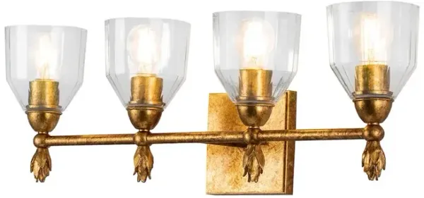 Lucas McKearn Felice 4 Light Bath Bar in Gold