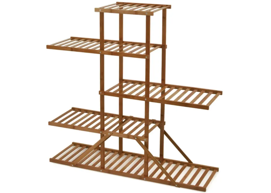 Hivvago 5-tier 10 Potted Bamboo Plant Stand