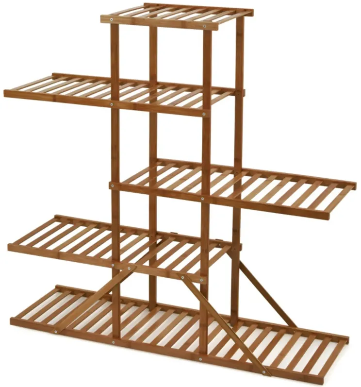 Hivvago 5-tier 10 Potted Bamboo Plant Stand