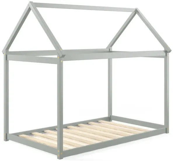 Stable Kids Platform Floor Bed with Roof ang Heavy-Duty Slats