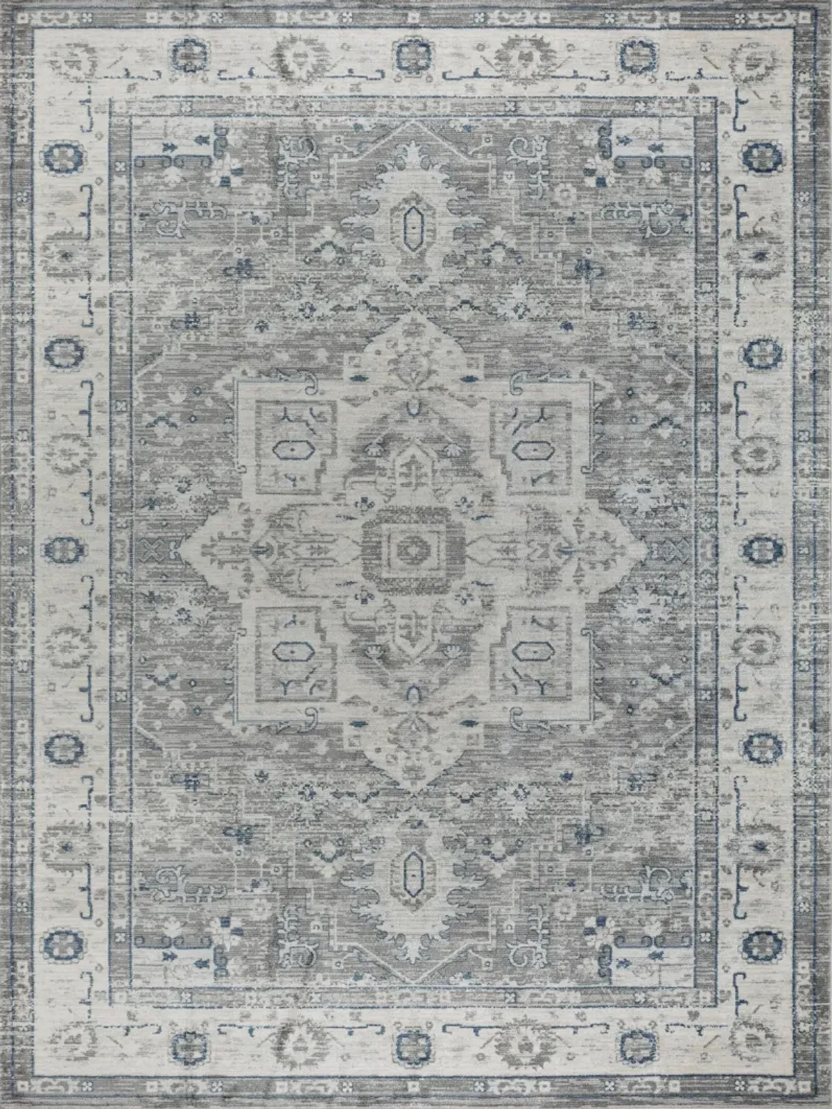 Pasargad Home Turkish Heritage Design Grey Area Rug- 8' 6" X 11' 6"