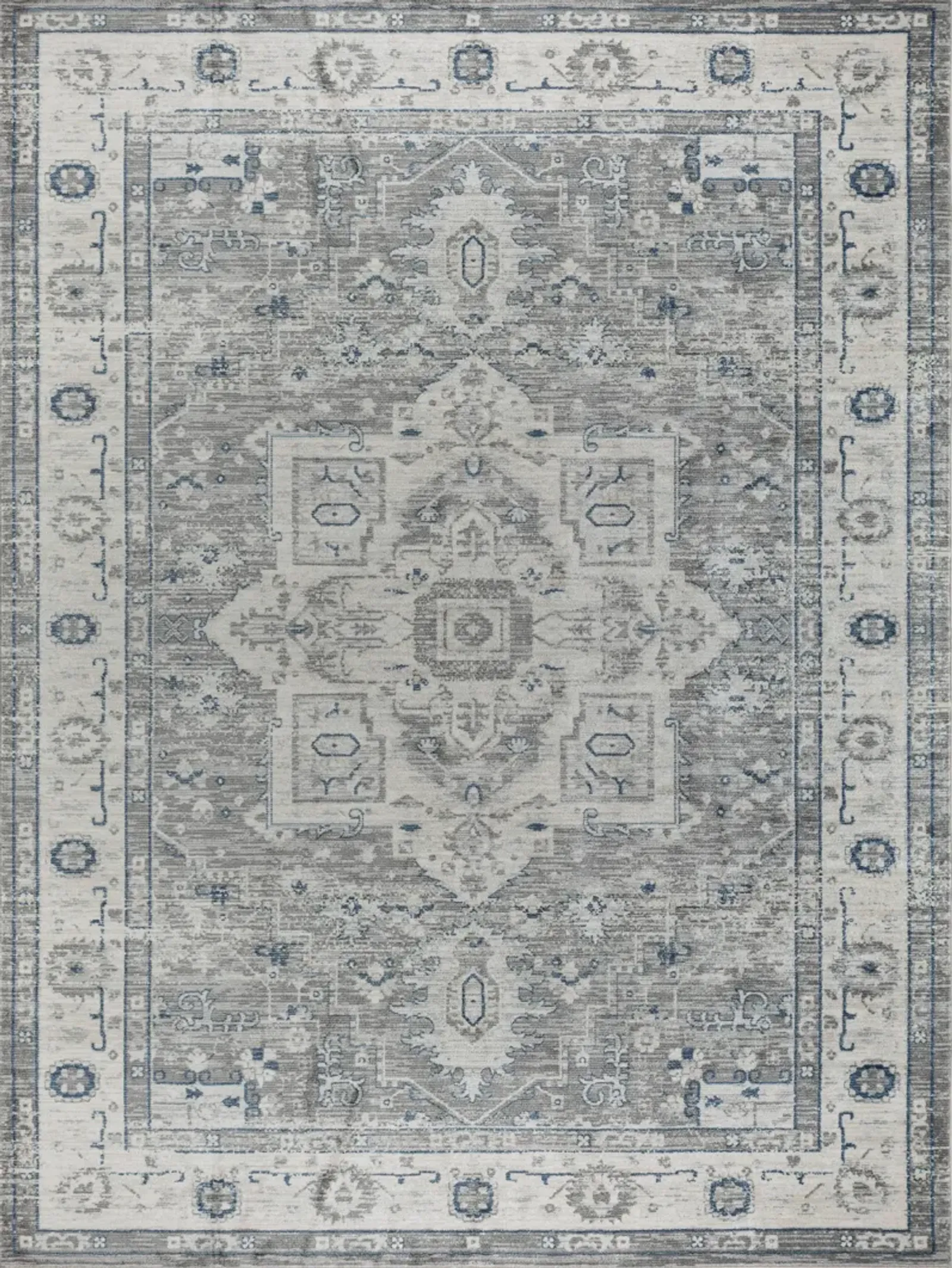 Pasargad Home Turkish Heritage Design Grey Area Rug- 8' 6" X 11' 6"