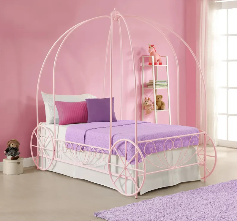 Atwater Living Aurora Metal Carriage Bed Twin, Pink