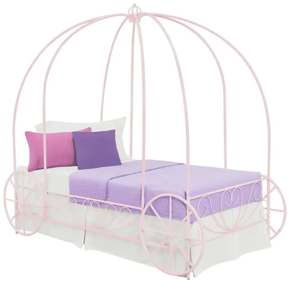 Atwater Living Aurora Metal Carriage Bed Twin, Pink