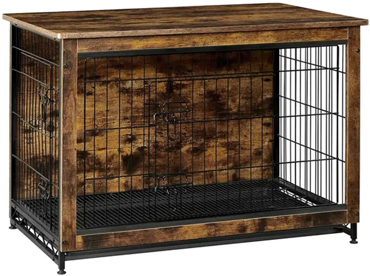 Wooden Dog Crate - Indoor Pet Crate End Table with Removable Tray