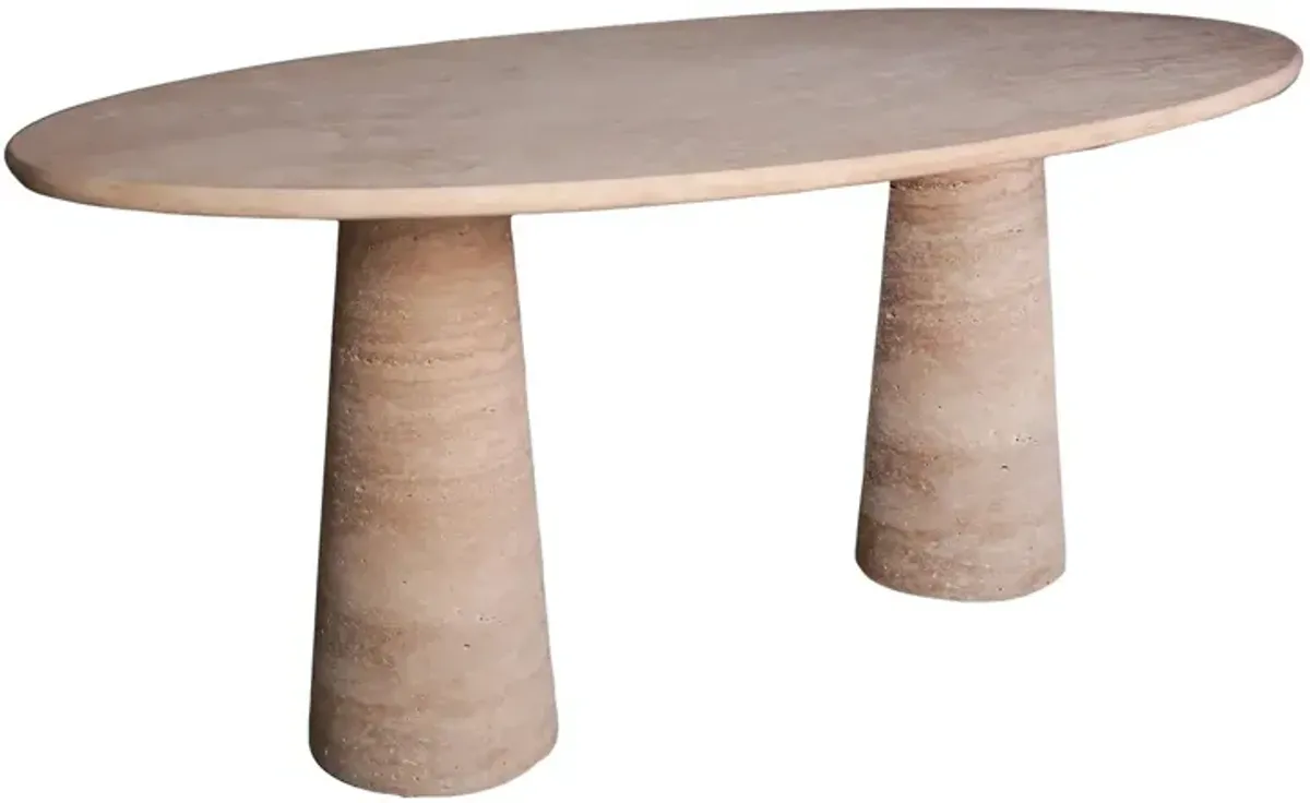 Travertine Oval Dining Table 72"