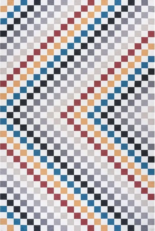 Ainsley Modern Cottage Checkerboard Washable Area Rug