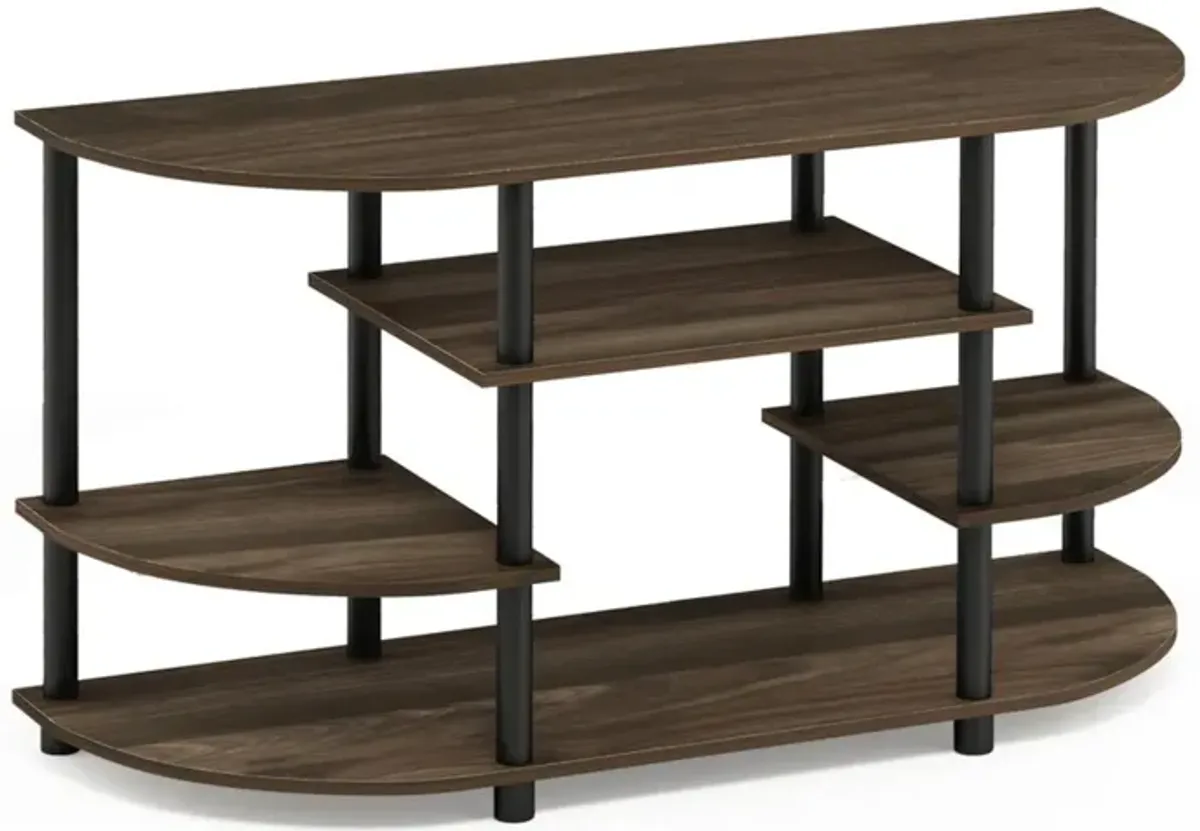 Furinno Furinno JAYA 15116 Simple Design Corner TV Stand, Columbia Walnut/Black