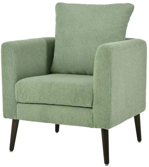 Mondawe Barrel Chair, Teddy Fabric Armchair Club Chair, Upholstered Accent Chair