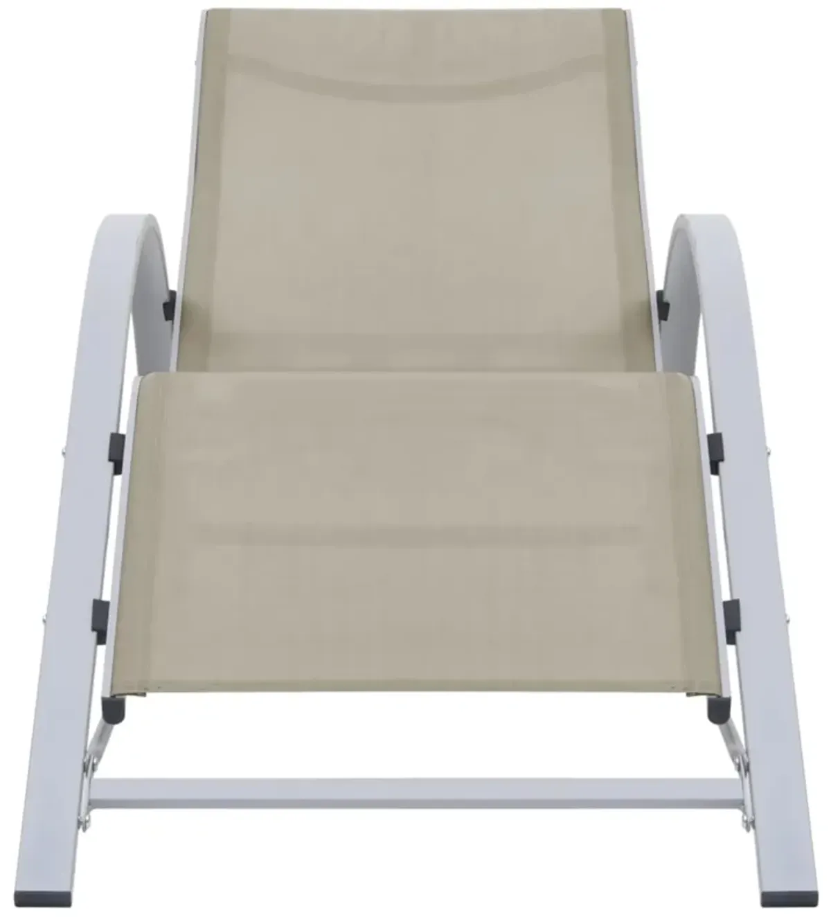 vidaXL Patio Sunlounger - Comfortable, Weather-Resistant, Cream Color Textilene with Aluminum and Steel Frame, Ergonomic Design, Perfect for Garden, Beach, and Poolside Lounging