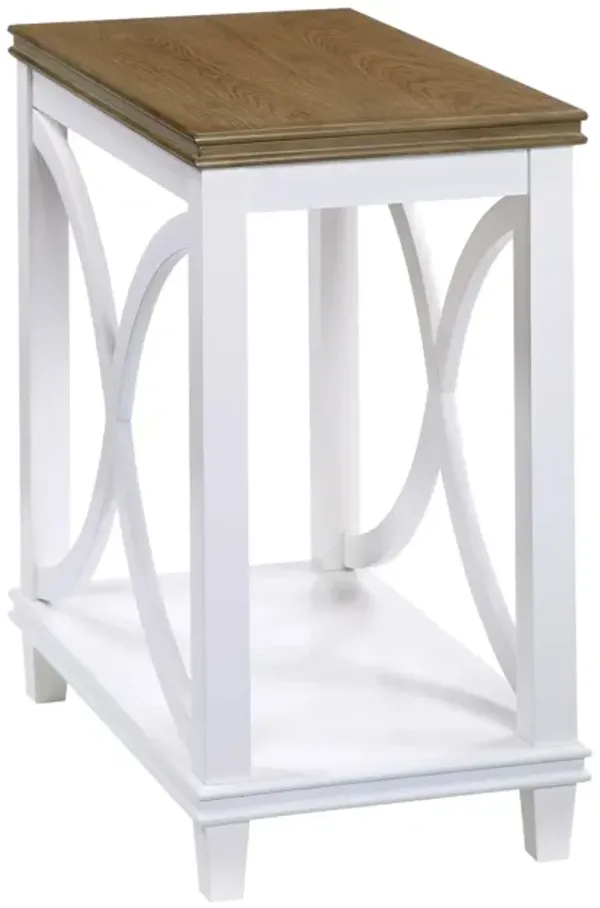 Convenience Concepts Florence Chairside Table, Driftwood/White