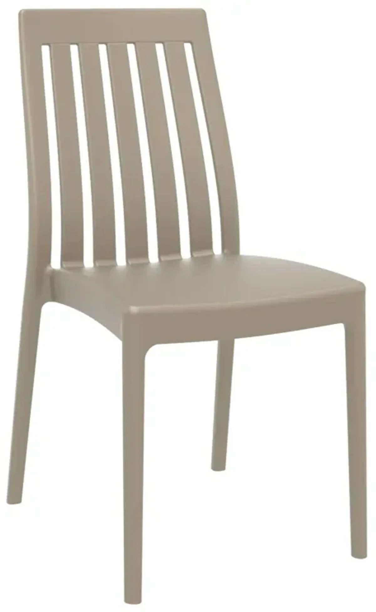 35" Brown High Back Stackable Outdoor Patio Dining Chair