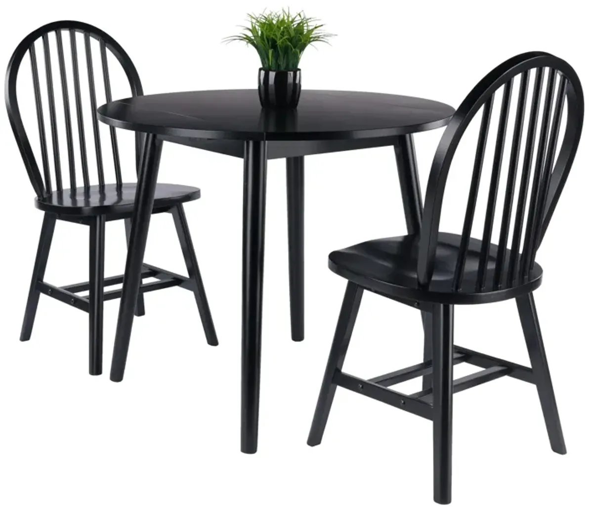 Winsome Wood Moreno Dining Set, Black