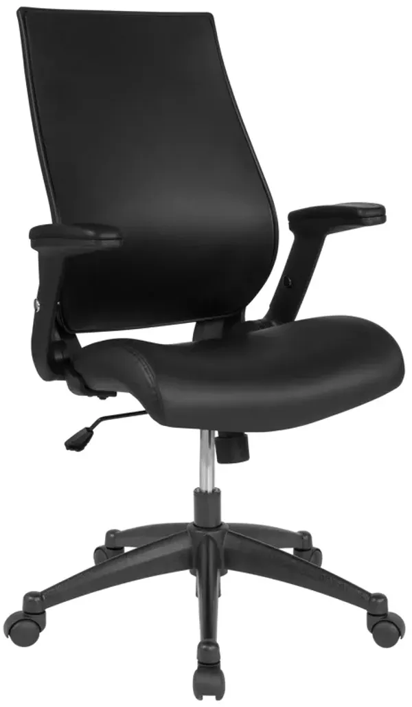 Waylon High Back LeatherSoft Executive Swivel Office Chair with Molded Foam Seat and Adjustable Arms