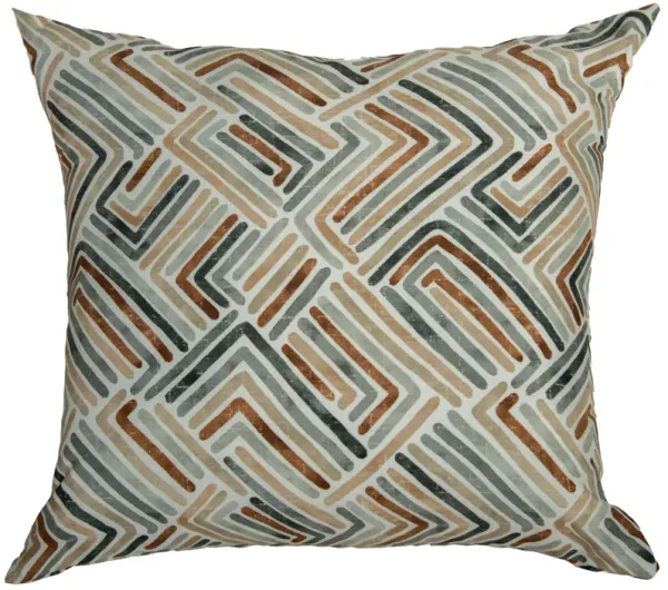 22"x22" Indoor/Outdoor Pillow, Abstract Gray and Brown