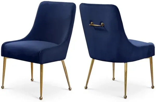 Meridian Furniture Owen Navy Velvet Dining Chair, Set of 2
