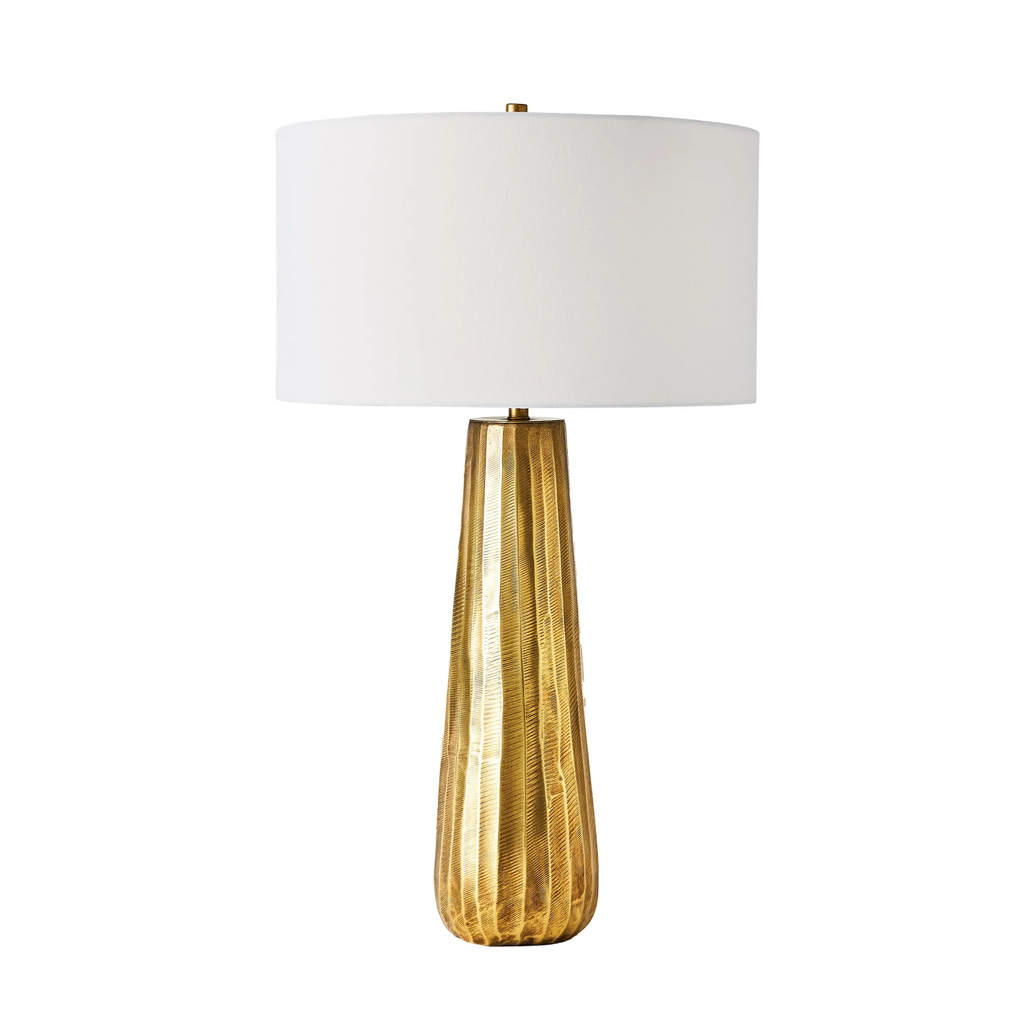 Chased Round Table Lamp-Gold