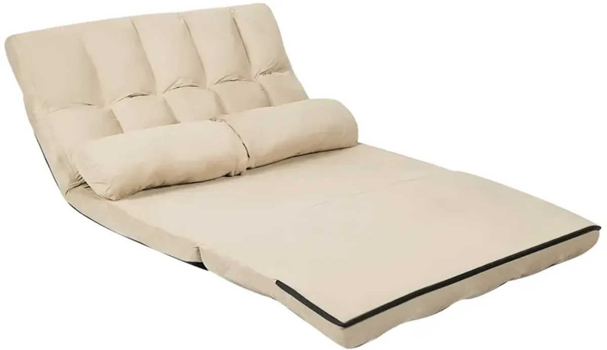 6-Position Foldable Floor Sofa Bed with Detachable Cloth Cover