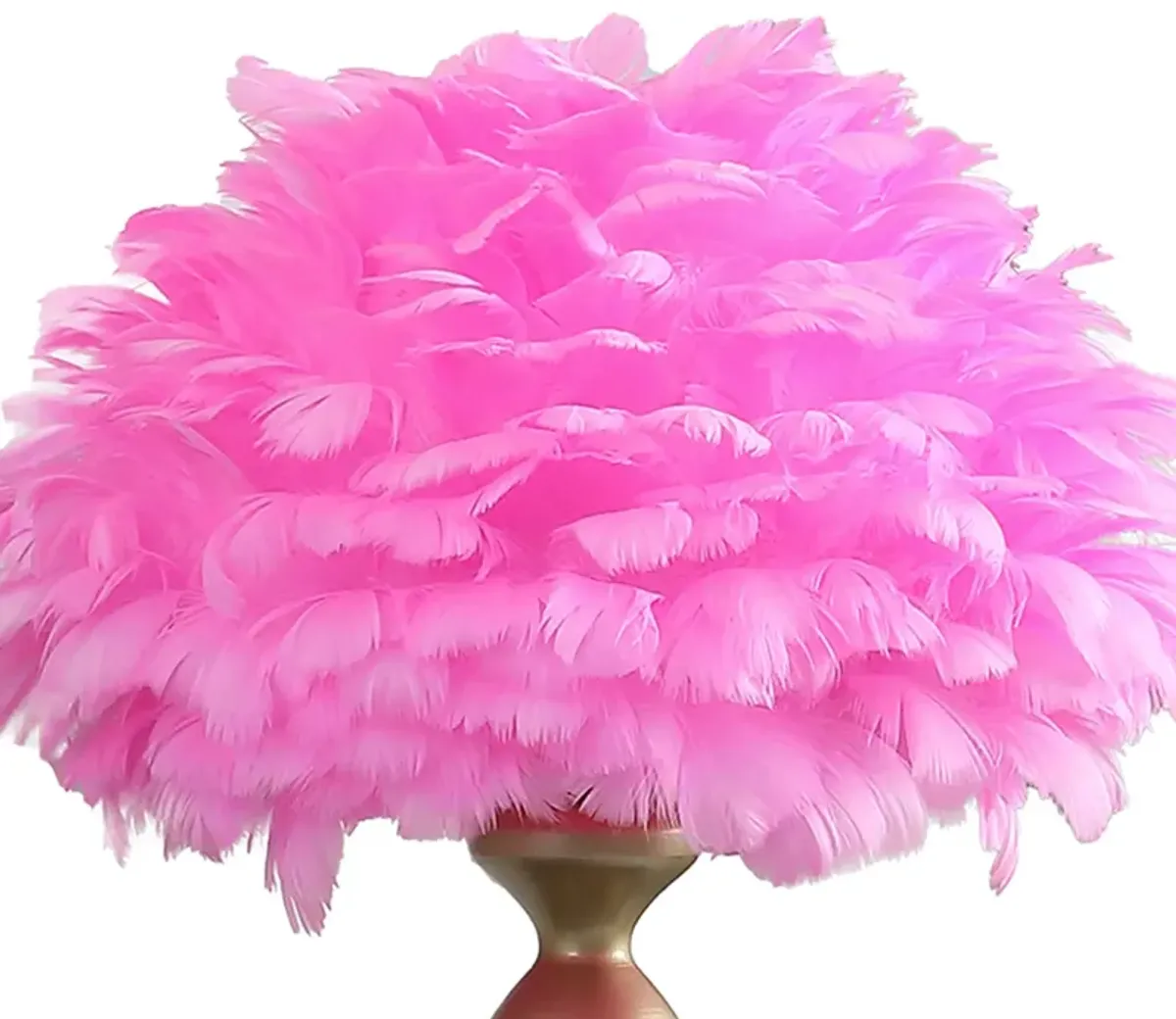 Lily 24 Inch Metal Glam Feather Table Lamp, Candlestick, 40W, Pink, Red-Benzara