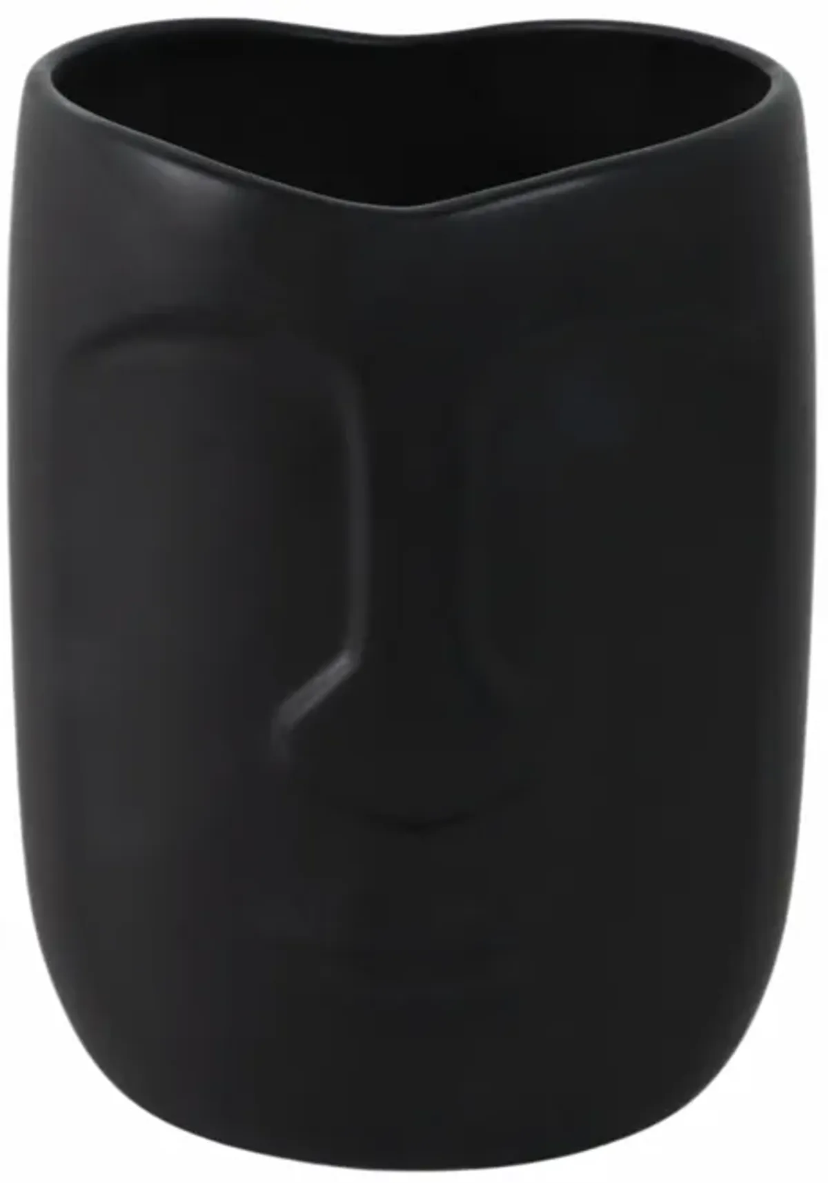 6" Face Vase, Black