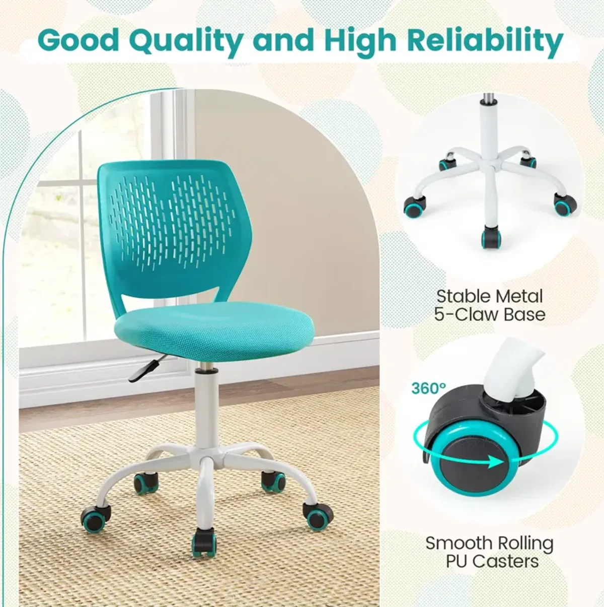 Ergonomic Children Study Chair with Adjustable Height