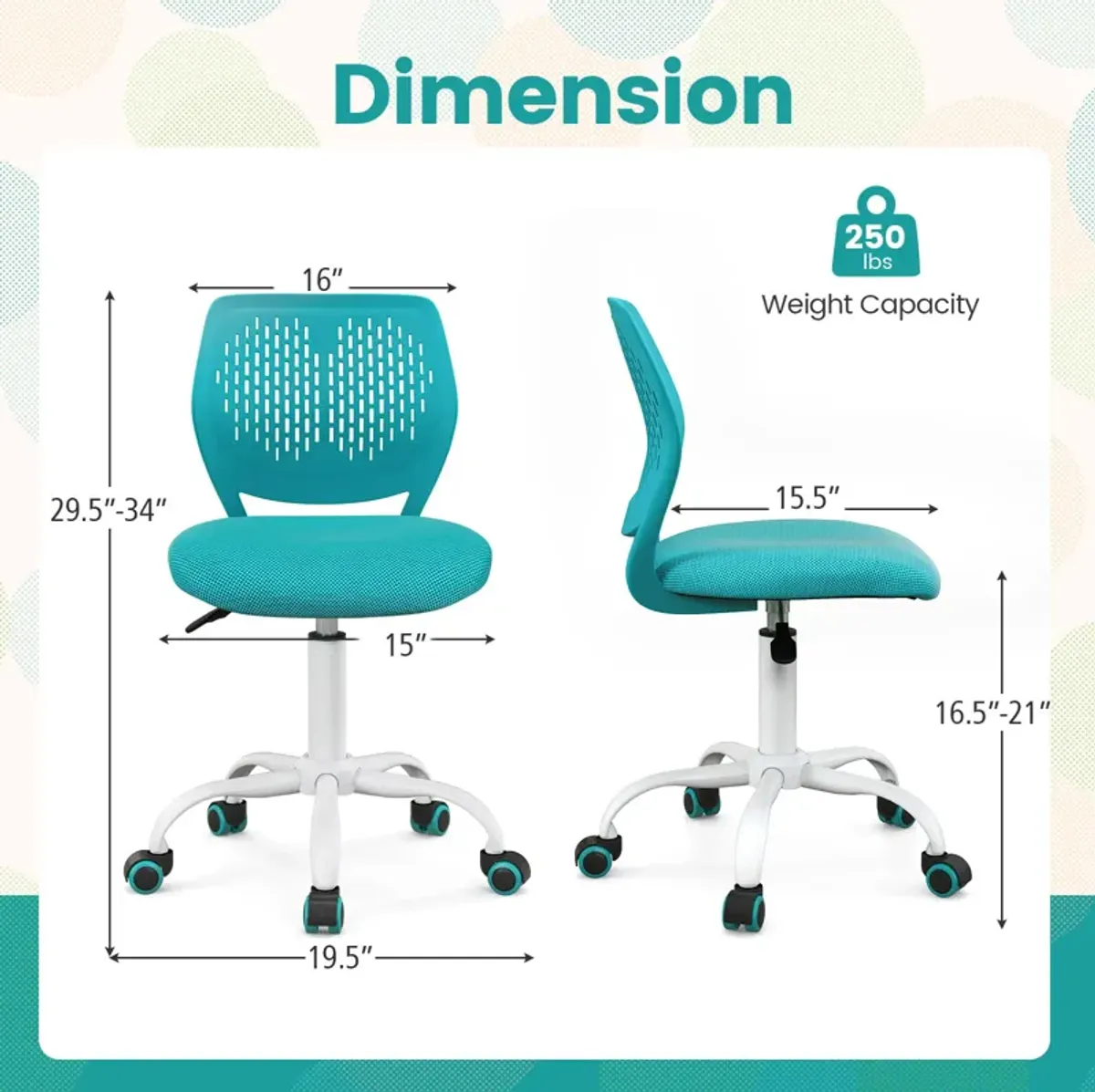 Ergonomic Children Study Chair with Adjustable Height