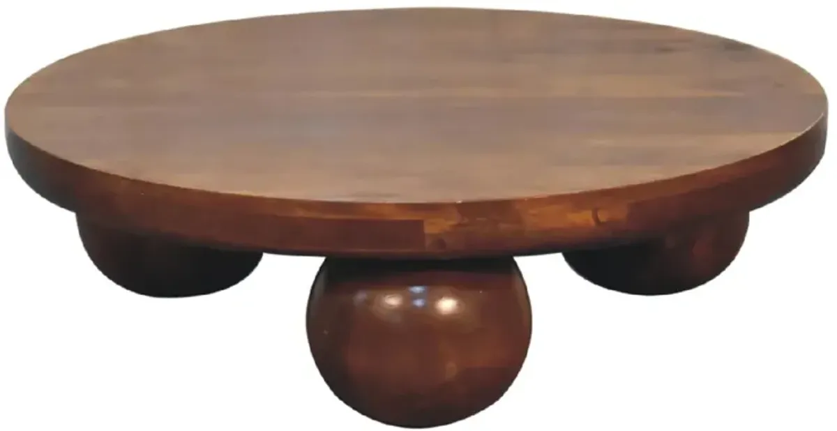 Chestnut Central Solid Wood  Ball Table