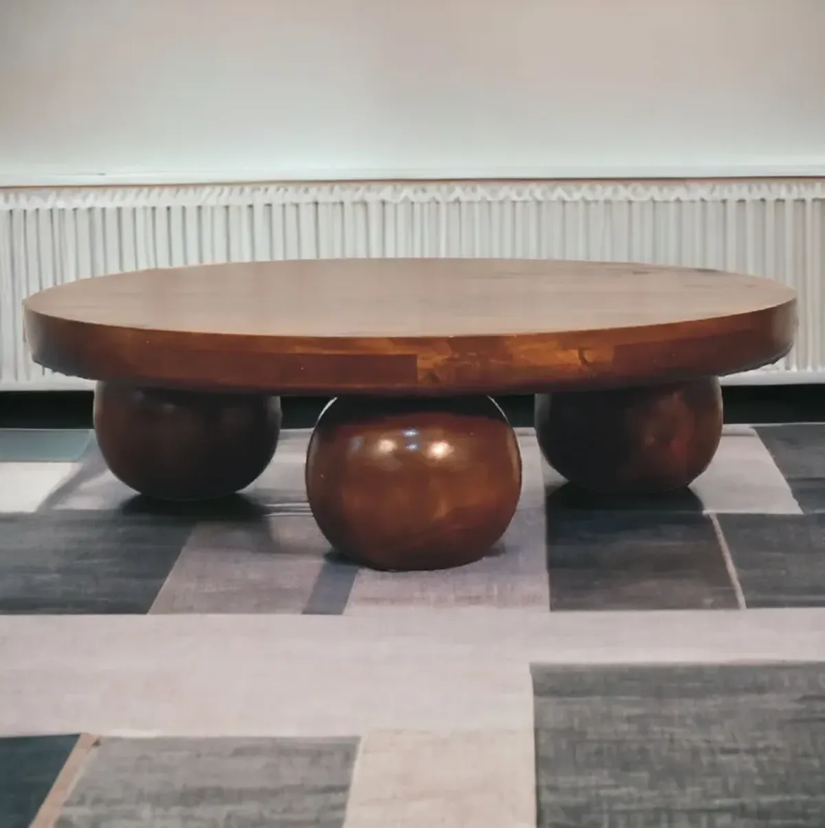 Chestnut Central Solid Wood  Ball Table