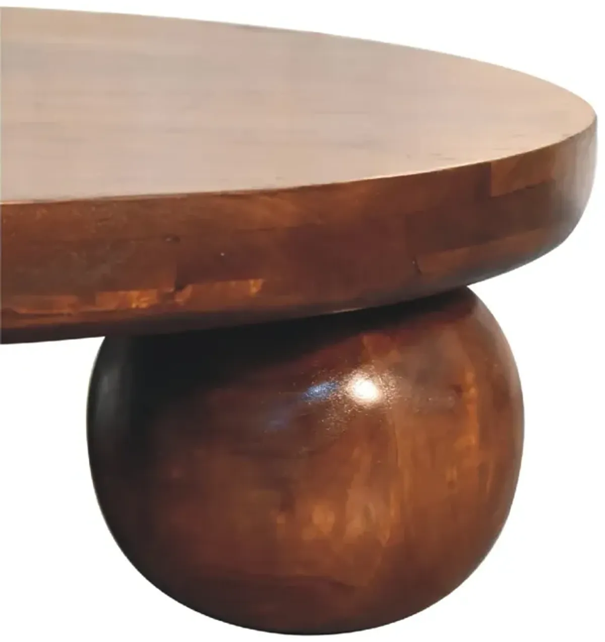 Chestnut Central Solid Wood  Ball Table