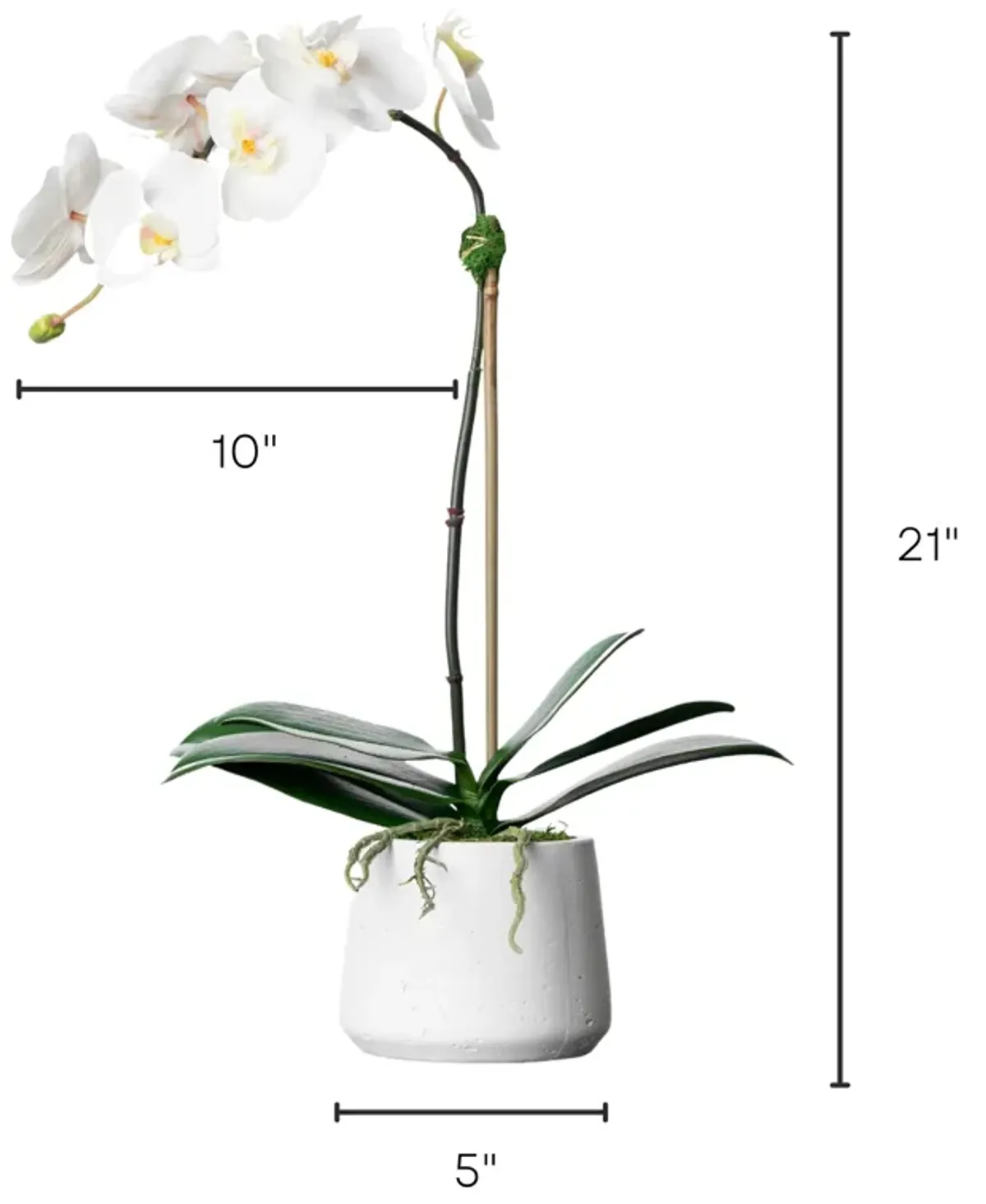 Artificial Orchid Plant - White Orchid- 21"