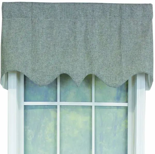RLF Home R-Crosby Essential Solid Color Fabric Printed Regal Valance 3" Rod Pocket 50" x 17" Ash Gray